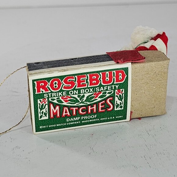 Vintage Rosebud Mouse in a Matchbox Christmas Ornament Match Box - Picture 8 of 9